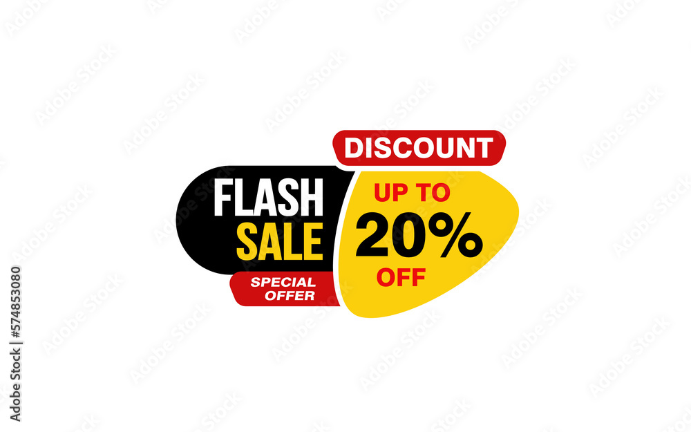 20 Percent FLASH SALE offer, clearance, promotion banner layout with sticker style.
20 Percent FLASH SALE offer, clearance, promotion banner layout with sticker style.