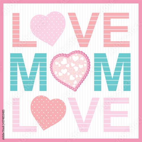 happy mother's day with text and hearts