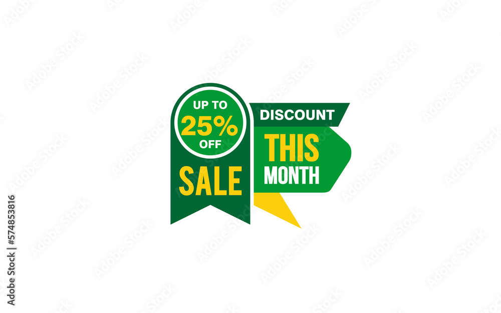 25 Percent THIS MONTH offer, clearance, promotion banner layout with sticker style.
25 Percent THIS MONTH offer, clearance, promotion banner layout with sticker style.