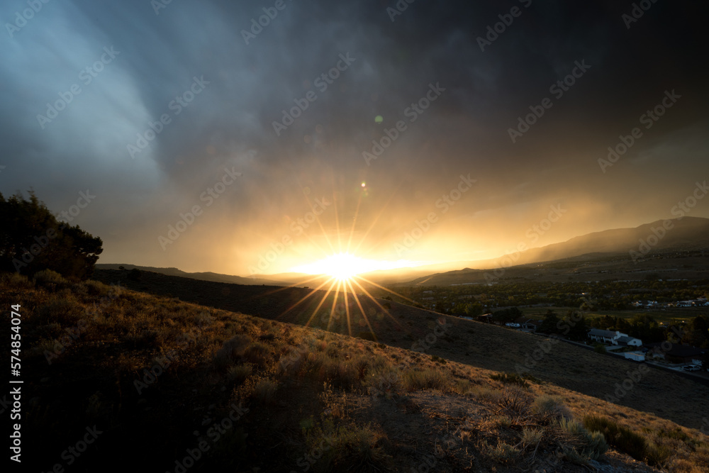 sunset in the mountains