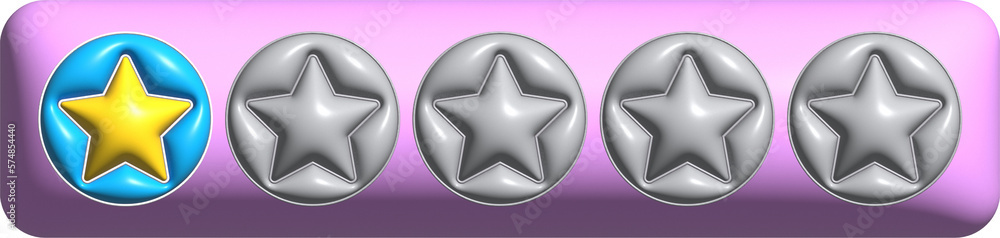 3d one star rating in the pink rectangle background 3d one star rating in the pink rectangle background