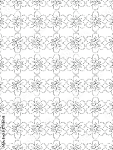 vector pattern. Beautiful black and white illustration for adult coloring book with rectangle abstract linear tribal pattern