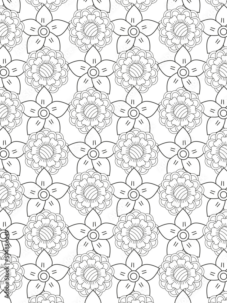 vector pattern. 
Beautiful black and white illustration for adult coloring book with rectangle abstract linear tribal pattern