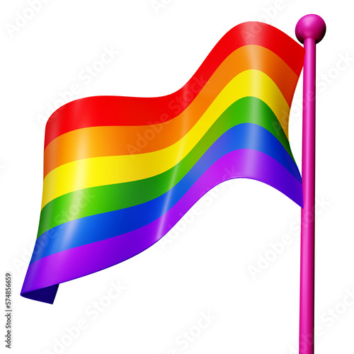 3d colourful LGBT rainbow pride flag illustration