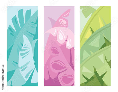 Flat design botanical element banner 