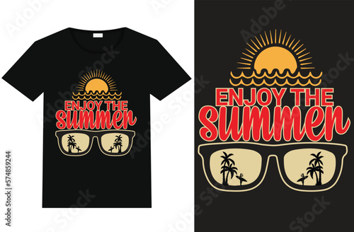 Enjoy The Summer, summer t-shirt design, and summer vector template design