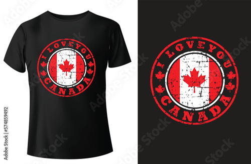 I love you Canada  typography t-shirt design and vector-template