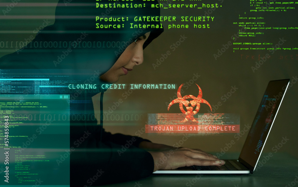 Premium Photo  Hack cyber security and female hacker with laptop coding on  website for crypto data scam cyber attack and woman doing fraud or hacking  on internet with computer for information