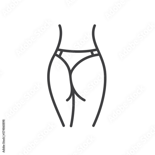 beauty woman ass icon vector element concept design template