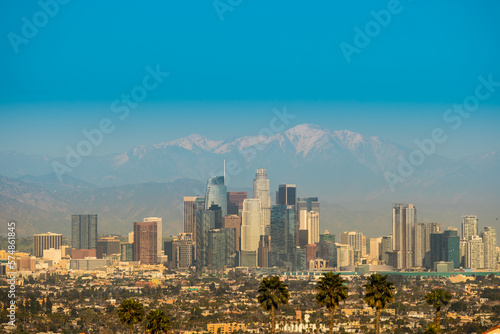 Los Angeles skyline. Skyline, Los Angeles, California. Downtown Los Angeles, Sunset, California. 