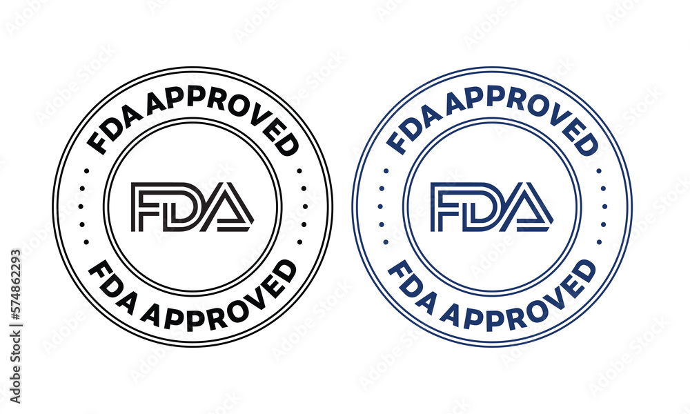 FDA approved icon logo. Fda approved label, badge, seal, logo, symbol