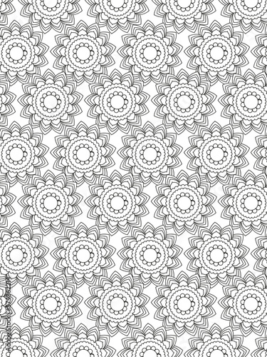 vector pattern. Beautiful black and white illustration for adult coloring book with rectangle abstract linear tribal pattern