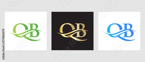 Initial Monogram Letter QB Logo Design. QB Logotype Template