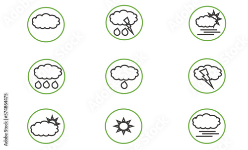 weather icon forecast vector on isolated background
