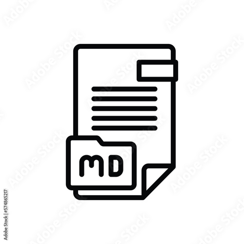 Black line icon for md course