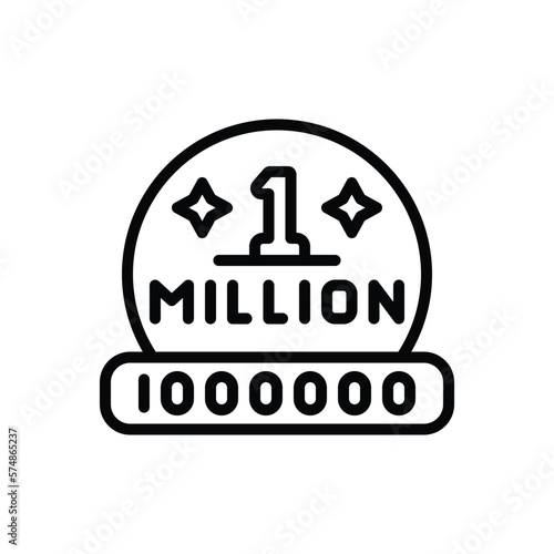 Black line icon for million