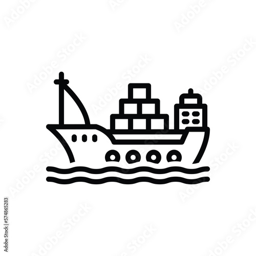 Black line icon for vessels