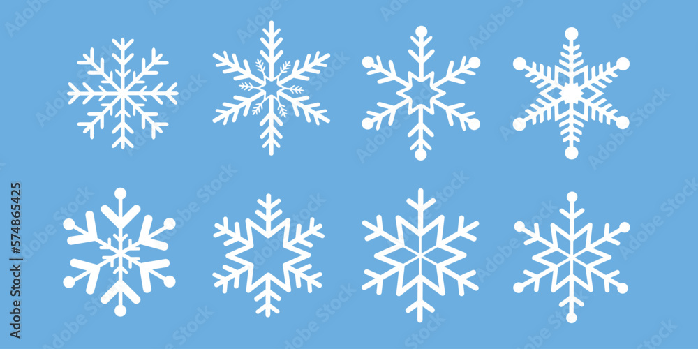 Snowflake winter icons set. Snowflake vector icon. Winter illustration symbol. Snowflake winter icons set. Snowflake vector icon. Winter illustration symbol.