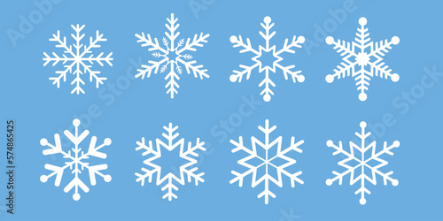 Snowflake winter icons set. Snowflake vector icon. Winter illustration symbol.