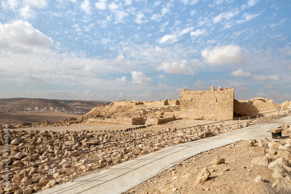 The ruins  of the central city - fortress of the Nabateans - Avdat, between Petra and the port of Gaza on the trade route called the Incense Road, in southern Israel