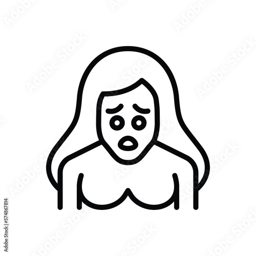 Black line icon for nervous