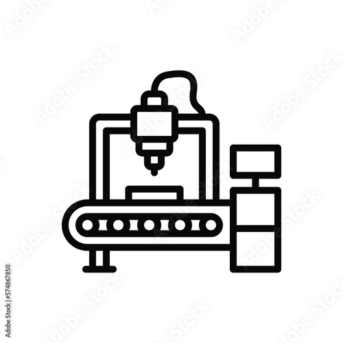 Black line icon for manufacturers