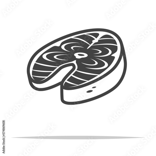 Fish steak cut icon transparent vector isolated