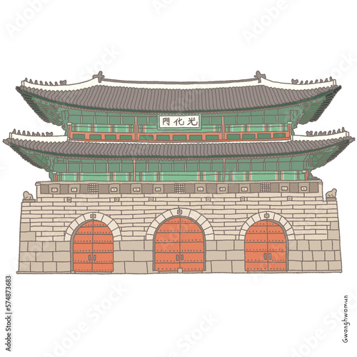 Photography This is Gwanghwamun in Gyeongbokgung Palace, the palace of Joseon in Korea