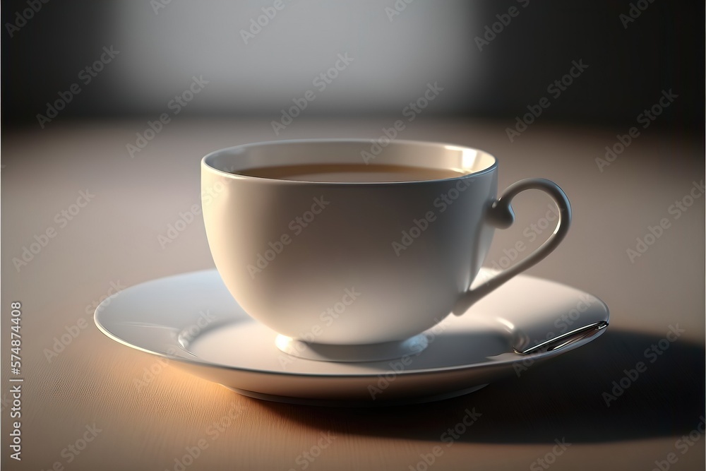 Cup of coffee/Tea on table. Generative AI Cup of coffee/Tea on table. Generative AI