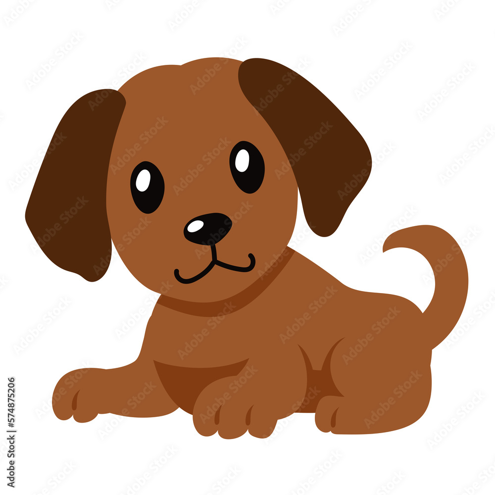 Cartoon cute brown dog for design. Cartoon cute brown dog for design.