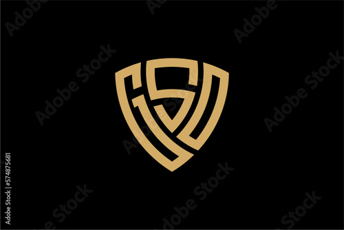 GSO creative letter shield logo design vector icon illustration photo