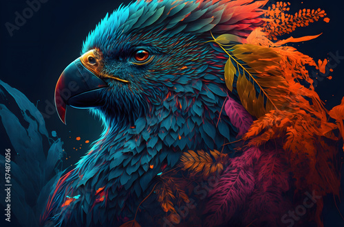 Vibrant Bird of Prey - Generative AI