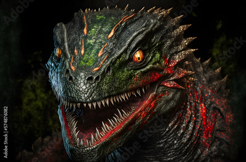 Scary Dragon with Sharp Teeth - Generative AI