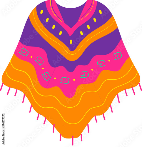 Mexican poncho illustration element