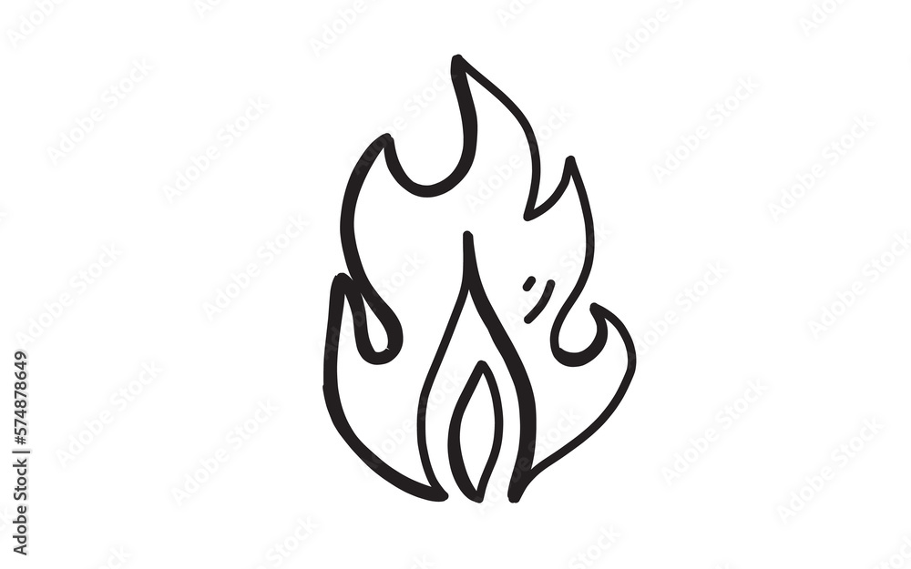 FIRE Doodle art illustration with black and white style. FIRE Doodle art illustration with black and white style.