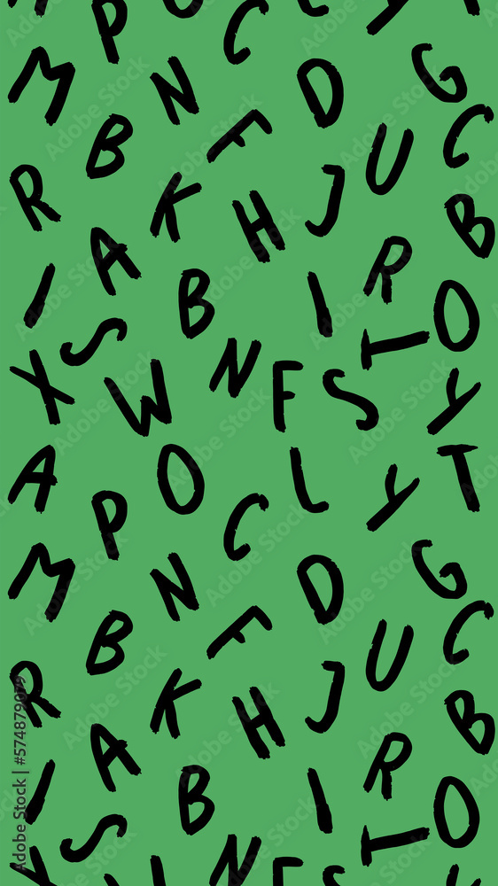 template with the image of keyboard symbols. set of letters. Surface template. green background. Vertical image. template with the image of keyboard symbols. set of letters. Surface template. green background. Vertical image.
