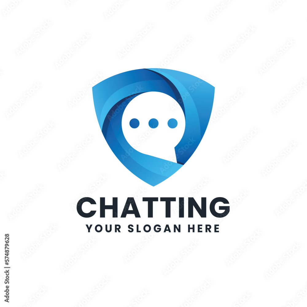 Chat Defender Gradient Logo Vector Icon Illustration Chat Defender Gradient Logo Vector Icon Illustration