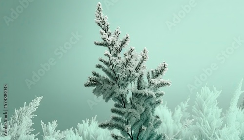 Beautiful Designer Seasonal Background with Mint green Color Hue Winter Modern Wallpaper Template with Vibrant Hues and Stunning Scenery for Presentation  Ad  and All Applications  generative AI 