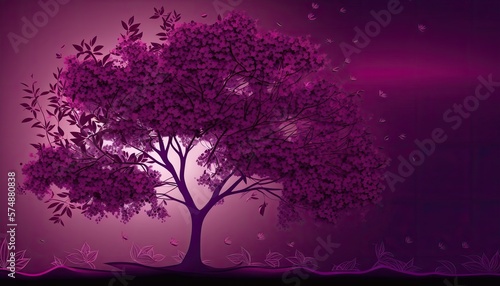 Beautiful Designer Seasonal Background with Plum purple Color Hue Autumn Modern Wallpaper Template with Vibrant Hues and Stunning Scenery for Presentation, Ad, and All Applications (generative AI) © Get Stock