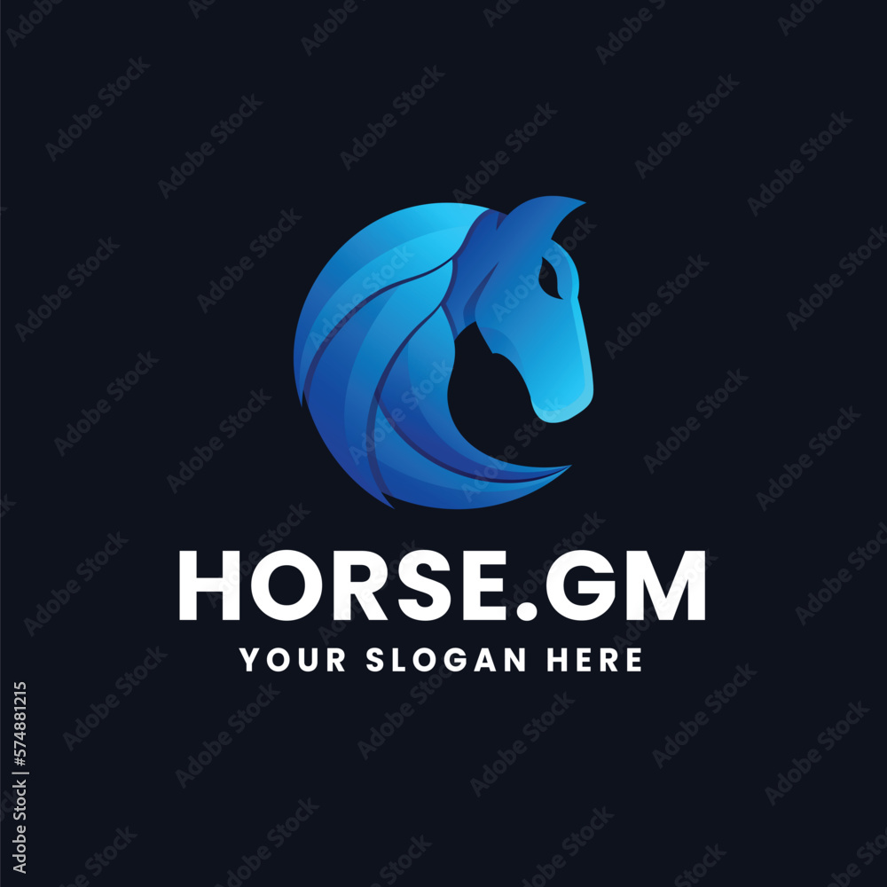 Obraz premium Horse Gradient Logo Vector Icon Illustration