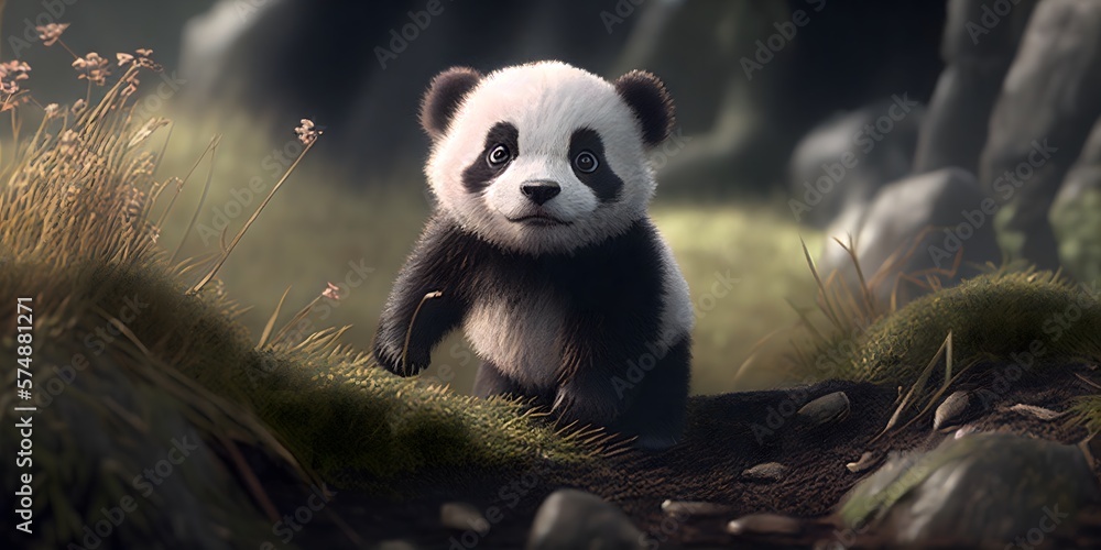 A cute adorable baby Panda,Created using generative AI tools