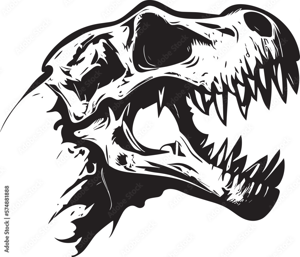 T-rex Skull Logo Monochrome Design Style Stock Vector | Adobe Stock