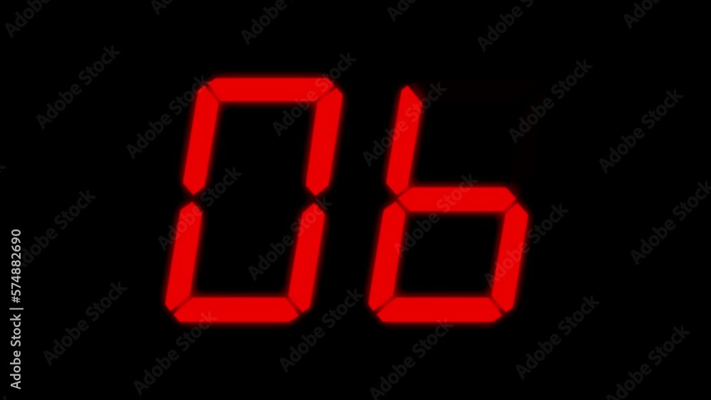 10 second red digital Animated Countdown Motion Overlay Alpha Stopwatch
