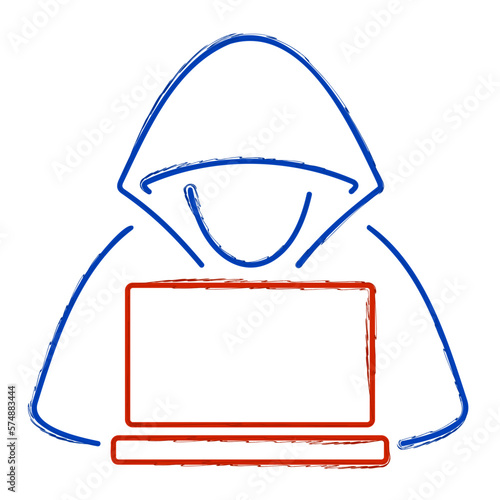 hacker brush isolated on white background, vector illustration.