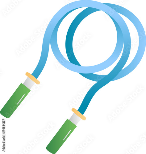 Jump rope flat Illustration. Healthy concept