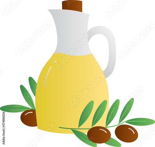 Olive oil flat Illustration. Healthy concept