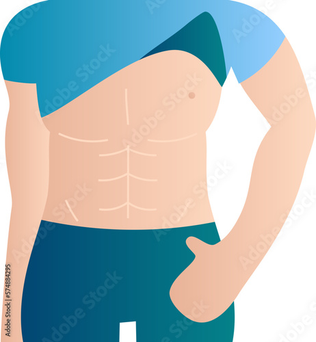 Six pack flat Illustration. Healthy concept