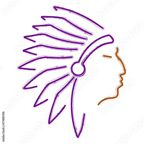 indian brush on white background, vector illustration.