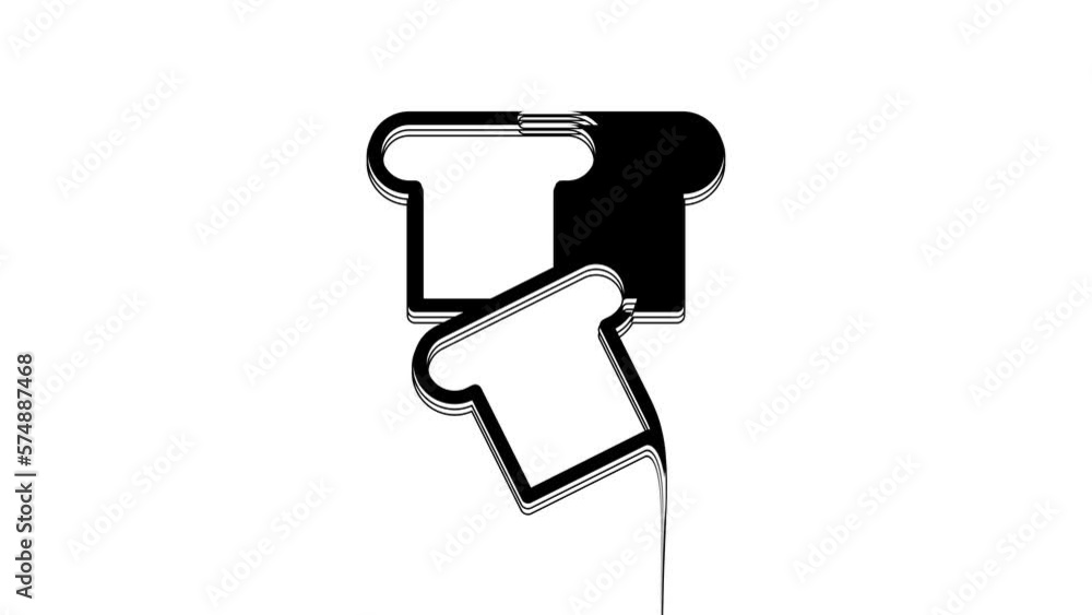 Black Bread toast for sandwich piece of roasted crouton icon isolated on white background. Lunch, dinner, breakfast snack. 4K Video motion graphic animation Black Bread toast for sandwich piece of roasted crouton icon isolated on white background. Lunch, dinner, breakfast snack. 4K Video motion graphic animation