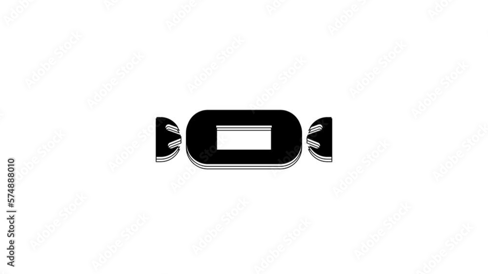 Black Candy icon isolated on white background. 4K Video motion graphic animation Black Candy icon isolated on white background. 4K Video motion graphic animation
